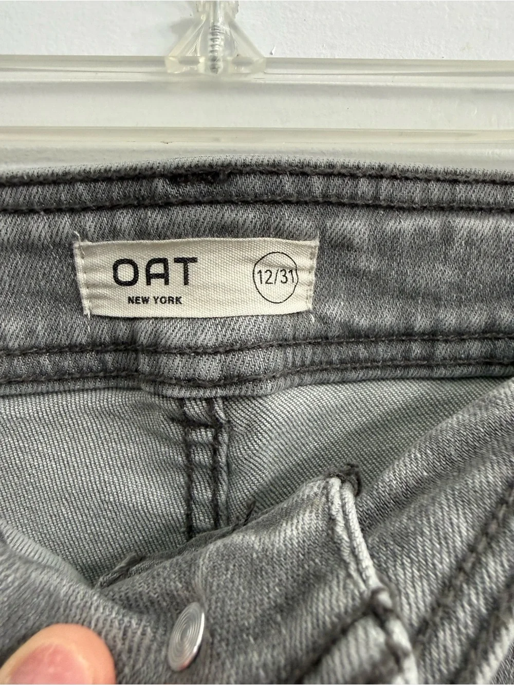 Oat New York Wide-Leg Washed Gray Denim Jeans